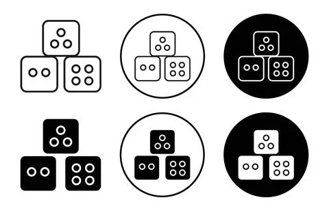Ludo Dice vector icon mark set symbol for web application Stock Illustration