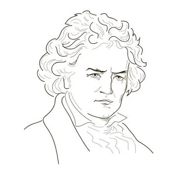 Ludwig van Beethoven.  Stock Illustration