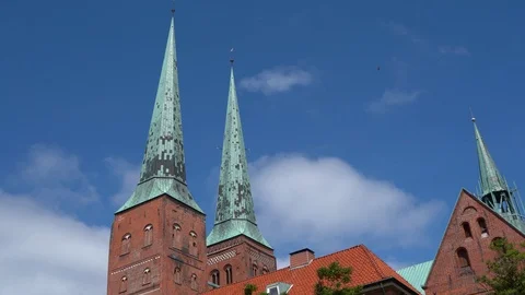 Luebeck, View of the old city. Stock Footage 114653673