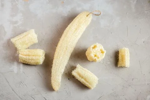 Luffa sponge for zero waste dish washing Stock Photos