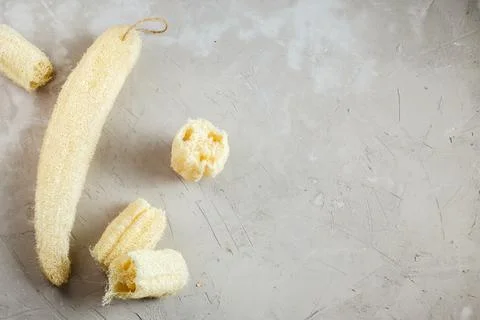 Luffa sponge for zero waste dish washing Stock Photos