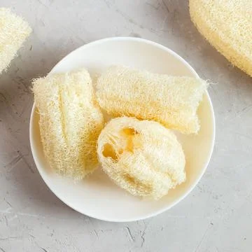 Luffa sponge for zero waste dish washing Stock Photos