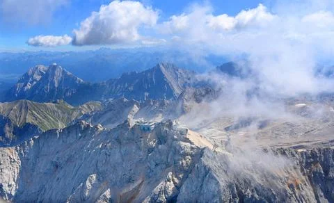  Luft Luftbild Zugspitze Deutschlands höchster Berg bei Garmisch Partenkir.. Stock Photos