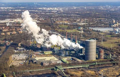  Luftbild, ArcelorMittal Bottrop, ehemalige Zeche Prosper mit Gasometer, R... Stock Photos