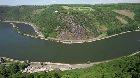 Luftbild der Loreley bei Sankt Goarshausen am Rhein 스톡 동영상 197371620
