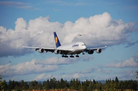 Lufthansa A380 스톡 사진