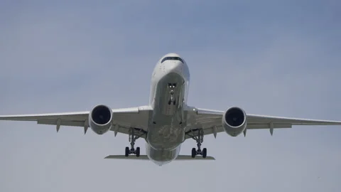 Lufthansa Airbus A350 Passenger Airplane Approach, Landing, Bangkok Airport Stock Footage 220649419