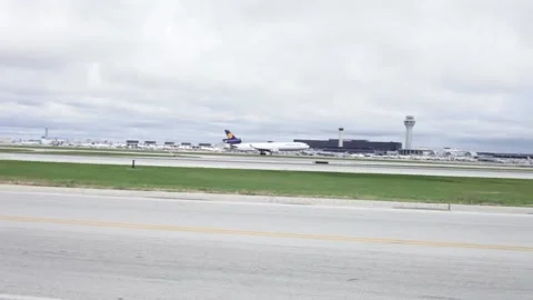 Lufthansa Airlines cargo DC 10 taking off Stock Footage 160699743