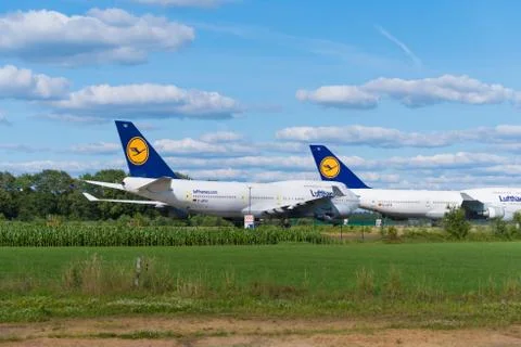 Lufthansa airplanes Stock Photos