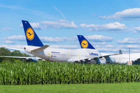 Lufthansa airplanes Stock Photos