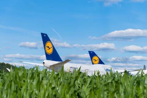 Lufthansa airplanes Stock Photos