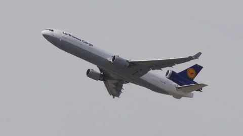 Lufthansa Cargo Airplane after take-off Video stock 52205522