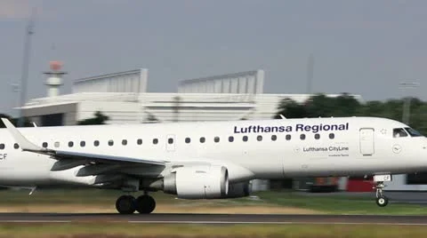 Lufthansa Cityline take-off Stock Footage 11313617
