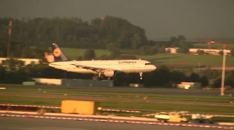 Lufthansa plane landing Stock Footage 8621285
