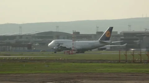Lufthansa Plane on Tarmac Stock Footage 11870819