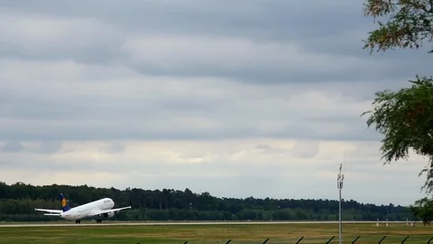 Lufthansa takes off slow Stock Footage 115814191