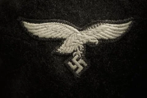Luftwaffe Enlisted Mans Tunic Eagle white with black background Foto stock