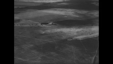 Luftwaffe fighter squadron takes off and flys past Stock Footage 103389581