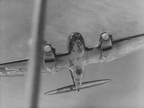 Luftwaffe Heinkel He-111 in flight Video stock 158244191
