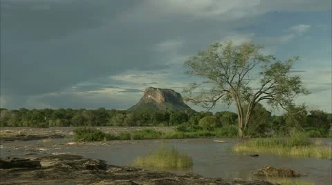 Lugenda River in Flood Stock Footage 10839870