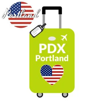 Luggage with airport station code IATA or location identifier and destination Stock Illustration