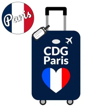 Luggage with airport station code IATA or location identifier and destination Illustrazione stock