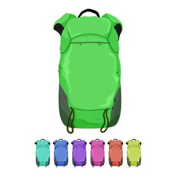 Luggage backpack camp cartoon vector graphic Illustrazione stock