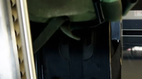 Luggage on the baggage carousel Stock Footage 300428454