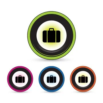 Luggage button icon set Stock Illustration