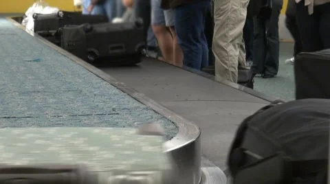 Luggage on carousel Stock Footage 1249478