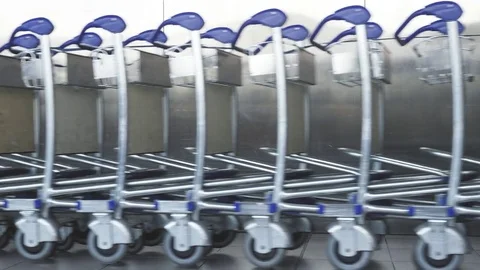 Luggage cart Stock Footage 82490747