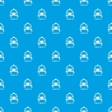 Luggage cart pattern seamless blue 스톡 일러스트