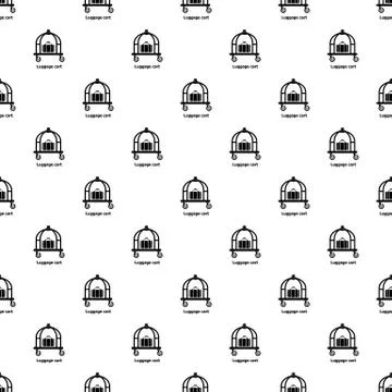 Luggage cart pattern vector seamless 스톡 일러스트