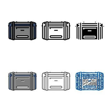 Luggage drypack motorcycle variants accessory color icon vector Stock Illustration