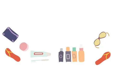 Luggage flatlay top view. Stock Illustration