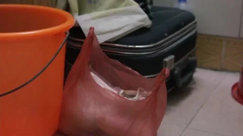 Luggage on the ground Stock Footage 235134406