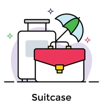 Luggage icon design, flat vector Stock Illustration