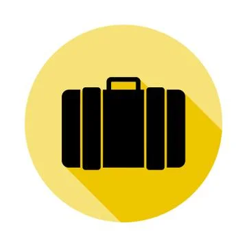Luggage icon in long shadow style Illustration
