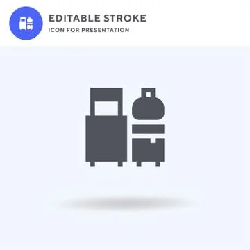Luggage icon vector, filled flat sign, solid pictogram isolated on white, log Stock Illustration