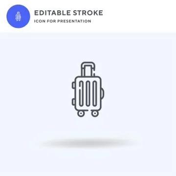 Luggage icon vector, filled flat sign, solid pictogram isolated on white, logo Illustration