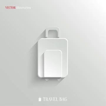 Luggage icon - vector white app button Stock Illustration