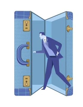 Into the Luggage Stock Illustration