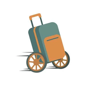 Luggage in motion flat vector icon for travel and transportation Stock Illustration