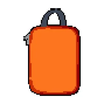 Luggage packing cube pixel art vector illustration Stock Illustration