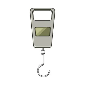 Luggage scale measuring baggage weight for travel Stock Illustration