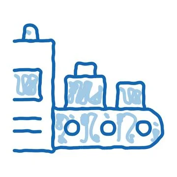 Luggage Security System doodle icon hand drawn illustration Stock Illustration