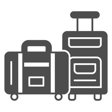 Luggage solid icon, airlines concept, baggage vector sign on white background Stockillustratie