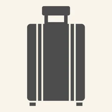 Luggage solid icon. Travel suitcase symbol, glyph style pictogram on beige Illustrazione stock