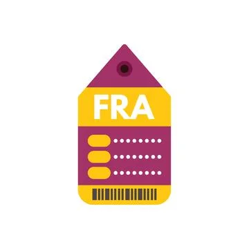 Luggage tag featuring the city code fra for frankfurt airport in germany イラスト素材
