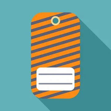 Luggage tag illustration with striped pattern and text field Stock Illustration